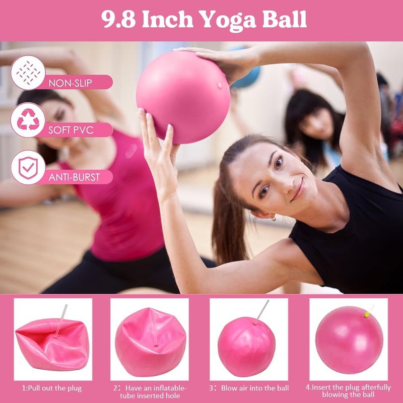 Karltion Pilates Ring 13 Piece Set,Pilates Kit for Women Exercise Equipment Accessories Deformation Magic Circle with Padded Handles, Workouts Ball, Guide & Bag, Resistance Bands for Legs Arms and Thighs - Image 3